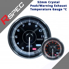 R-SPEC 52mm 52mm Crystal Peak/Warning Exhaust Temperature Gauge °C Car Gauge New